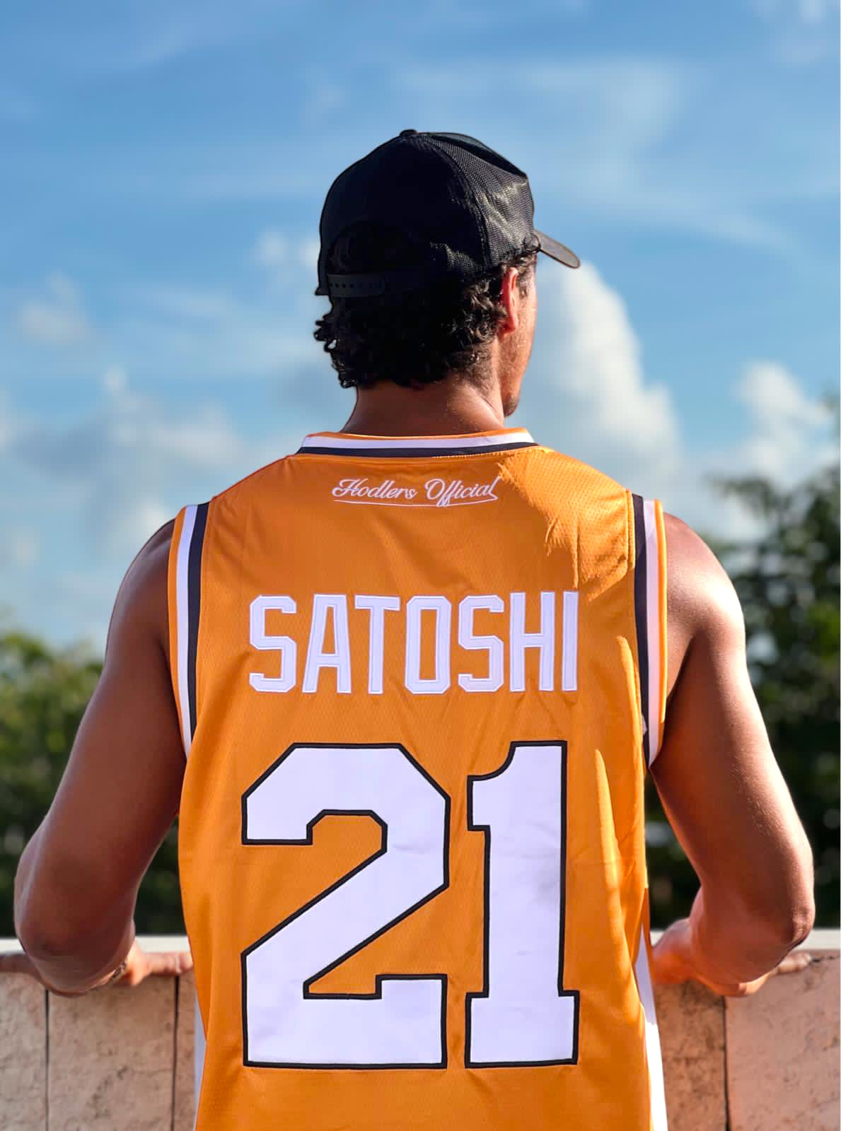 Team Bitcoin Basketball Jersey Satoshi Nakamoto 21 Hodlers Official Back