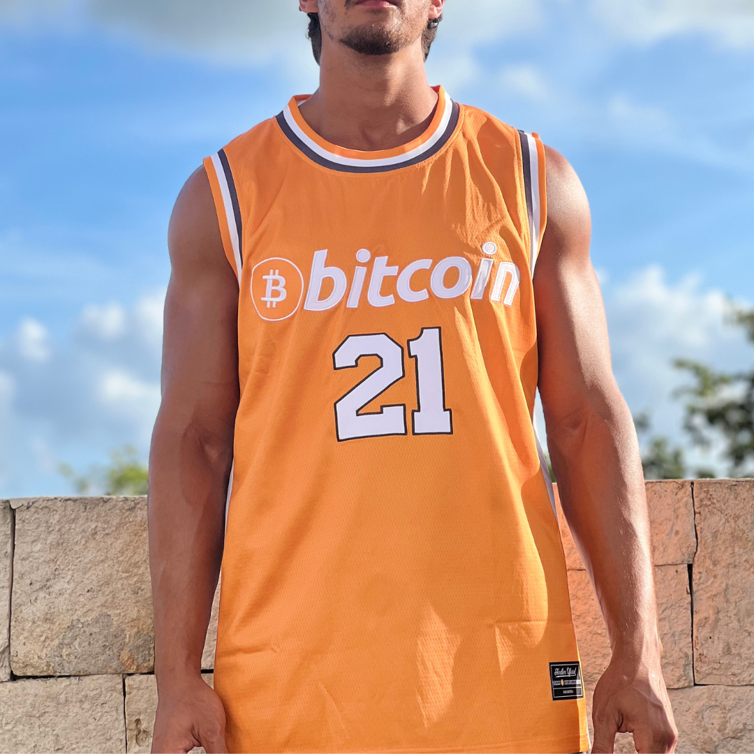 Team Bitcoin Basketball Jersey Satoshi Nakamoto 21 Hodlers Official Front